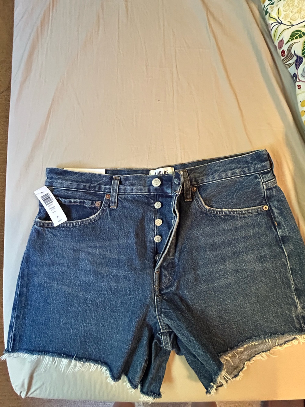 Agolde Parker shorts - Women’s High-Rise Button-Fly Jeans — Medium Blue Wash
